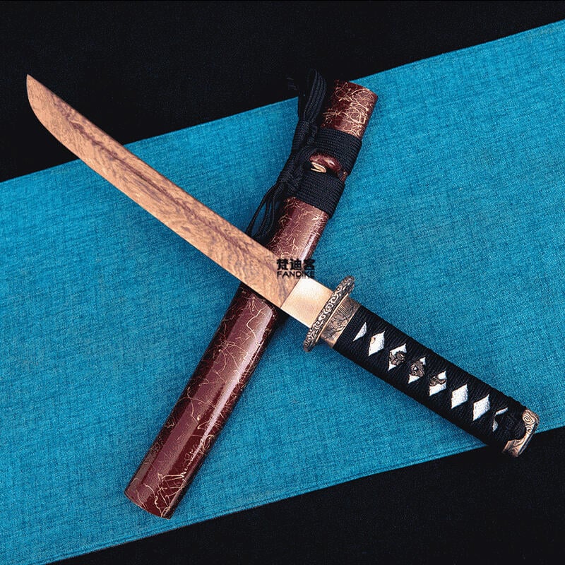 cosplay刀劍】日本武士刃東洋短刀肋差居合道木刀表演練習道具拔刀劍