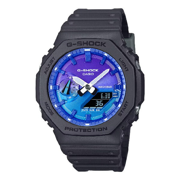 CASIO卡西歐 G-SHOCK 2100 系列 GA-2100FL-1A 八角形滾滾煙霧雙顯腕錶 藍色面 45.4mm｜樂天全館特惠中★指定刷卡回饋10%