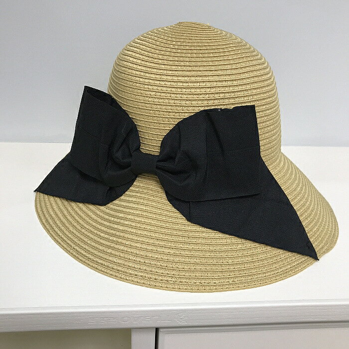 韓版優雅大蝴蝶結海邊沙灘防曬草帽女夏天大沿漁夫帽子折疊遮陽帽1入