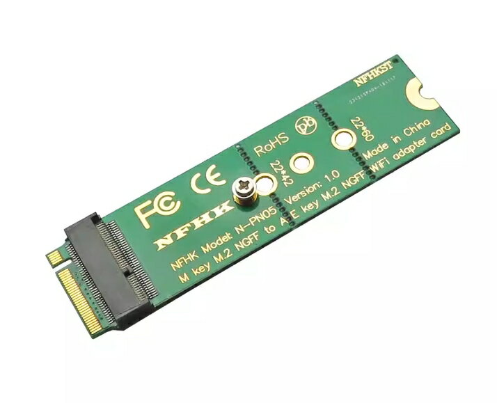 [4大陸直購] A+E key E key M.2 NGFF無線網卡轉M key PCIe M.2 NGFF轉接卡 N-PN05
