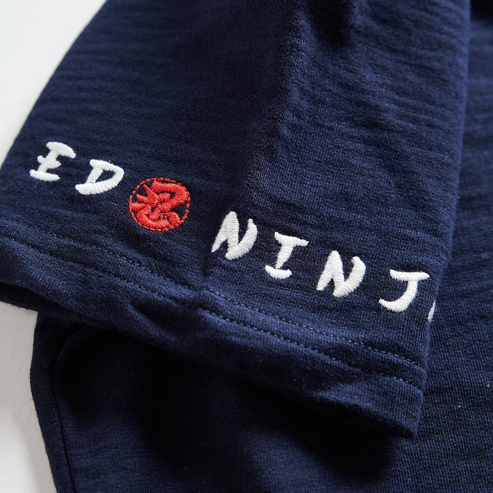 EDOKATSU江戶勝 女款 忍者系列 注連繩LOGO印花短袖T恤 (丈青色) 6