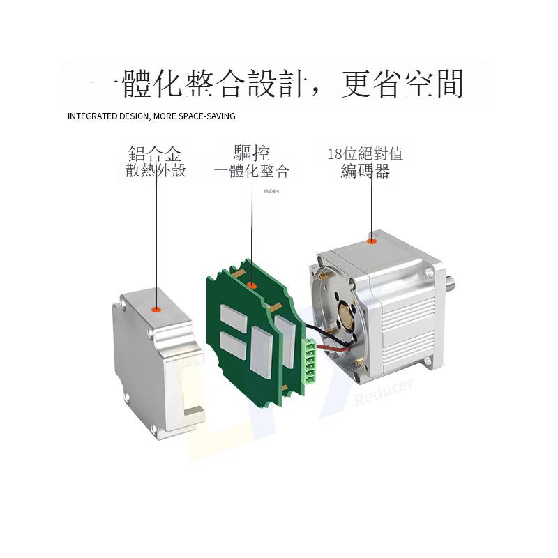 驅控一體化24V低壓直流無刷伺服電機57 40多圈機器關節機械臂馬達[DD2610001]