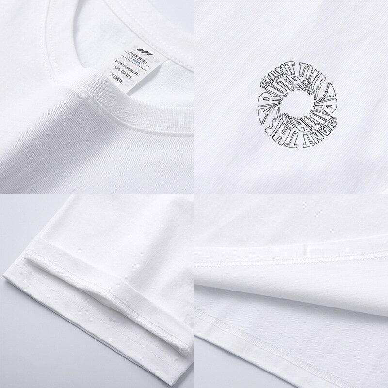 【喜挖】歐美街頭潮人字母印花圓領T恤夏季小眾設計感酷boy穿搭純棉短袖t 3