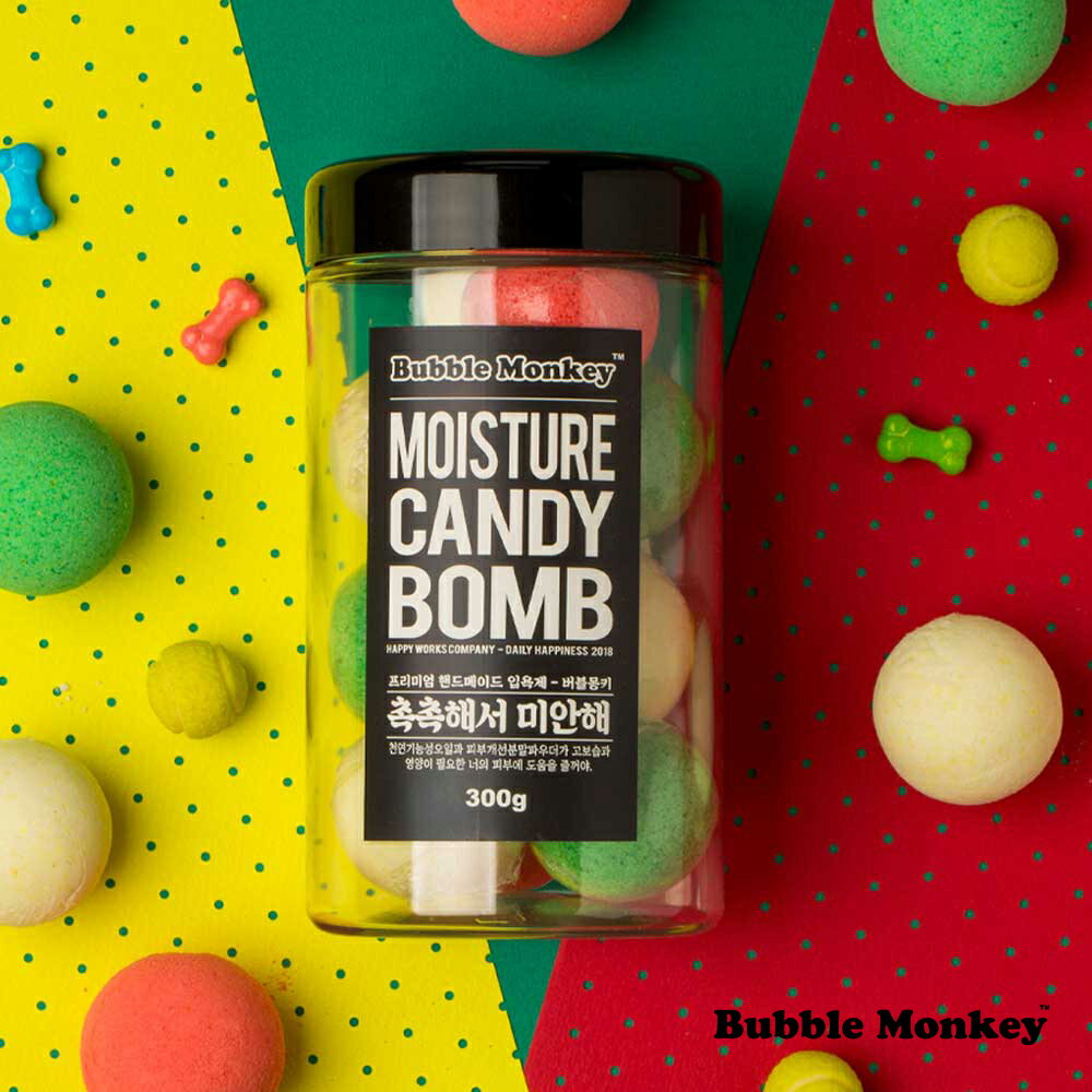 【韓國 Bubble Monkey】CANDY BOMB 碳酸浴泡澡球 10入罐裝 - MOISTURE (甜莓+庭園甜桃+麝香柑橘)