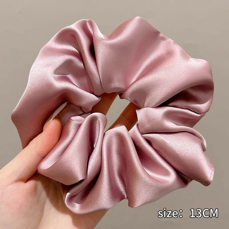 【台灣現貨】時尚配件 髮飾 髮夾 鯊魚夾 大嘴夾 邊夾  法式復古大腸髮圈女高階感緞面韓系皮筋發繩森系頭繩髮飾大號頭飾 7