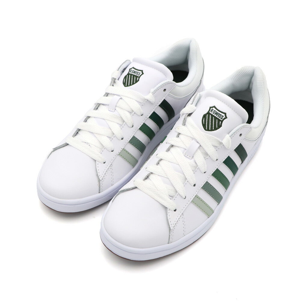 【全館滿額折】 K-swiss Court Winston 白/綠漸層 皮革 休閒運動鞋 男款 NO.B3025【06154-159】