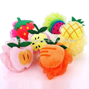 ✤宜家✤可愛水果造型彩色掛繩沐浴球 加厚沐浴球 起泡沐浴球