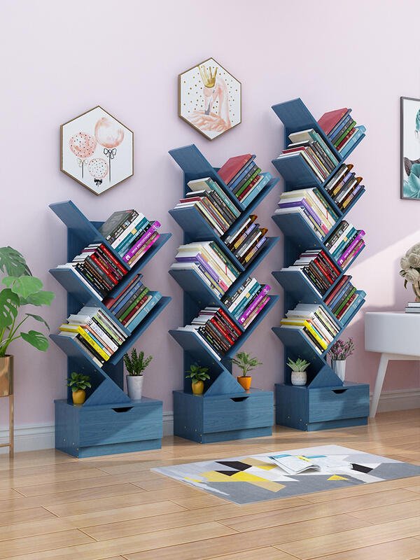 書架置物架落地簡約創意學生樹形經濟型簡易小書櫃收納家用省空間
