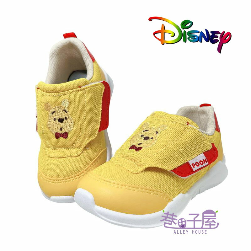 DISNEY迪士尼 童鞋 小熊維尼 電繡 雙黏貼 運動鞋 休閒鞋 [522515] 黃 MIT臺灣製造【巷子屋】