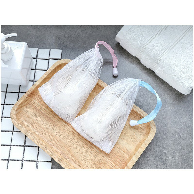 肥皂起泡網【B002】台灣出貨 居家  起泡袋 泡泡袋 沐浴 浴室 沐浴球 手工皂 洗臉潔面泡泡 起泡網袋 沐浴乳 2