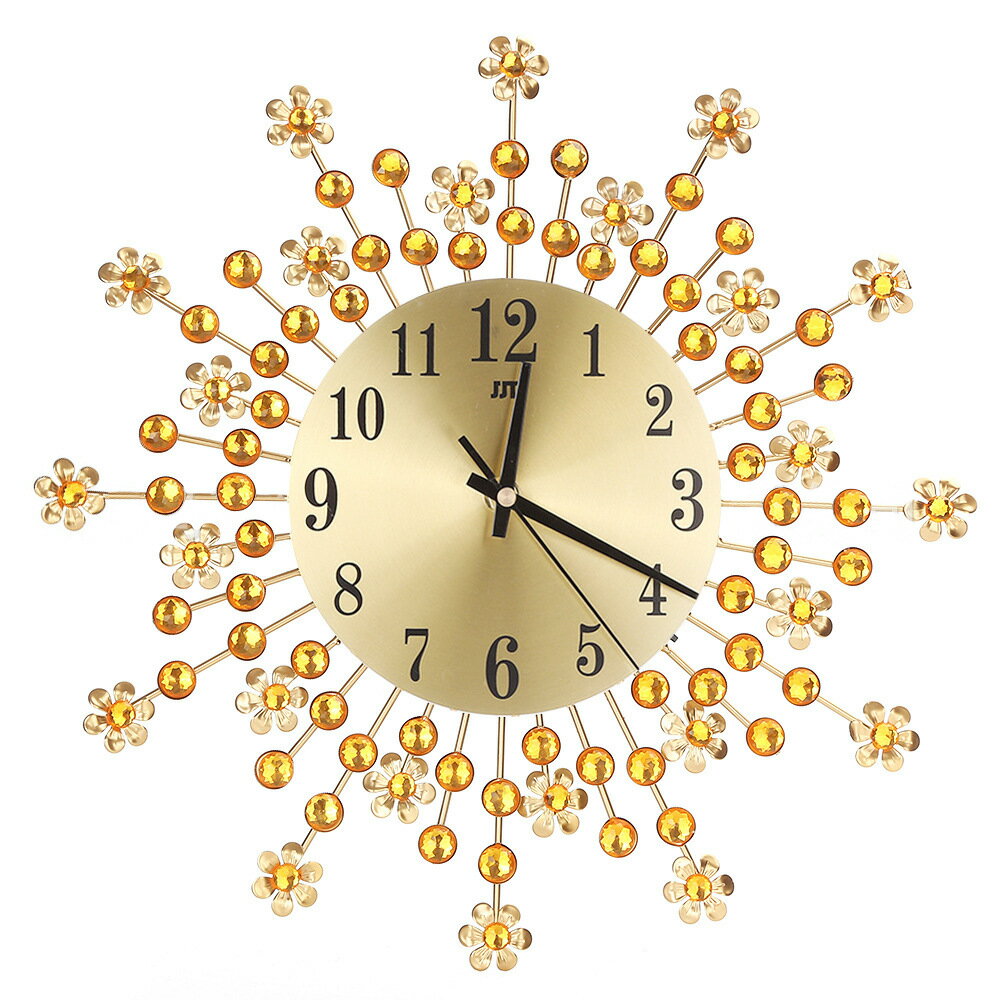 鐵藝個性鐘表掛鐘客廳時尚簡約裝飾時鐘家用電子石英鐘