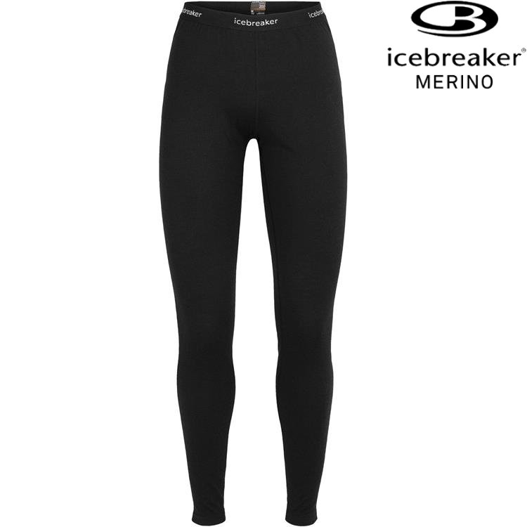 Icebreaker Oasis BF200 女款保暖貼身長褲/美麗諾羊毛保暖褲/內搭褲 104383 001 黑