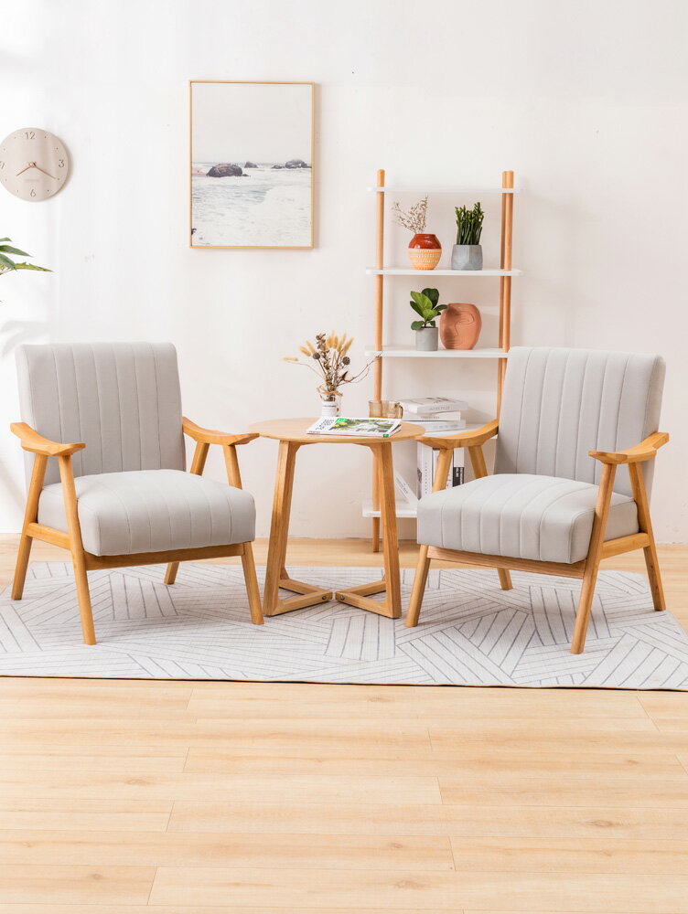 家用椅子網紅歐式茶椅新中式陽臺休閑椅木椅子靠背椅簡約現代實木