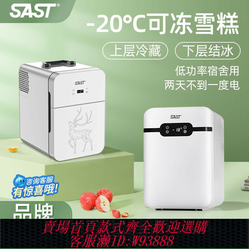 {可刷卡 打統編}SAST車載迷你小冰箱mini宿舍出租房小型母乳單人用冷藏箱車家兩用