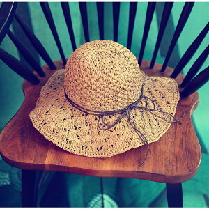 ✤宜家✤時尚夏日遮陽草帽 可折疊沙灘遮陽帽3