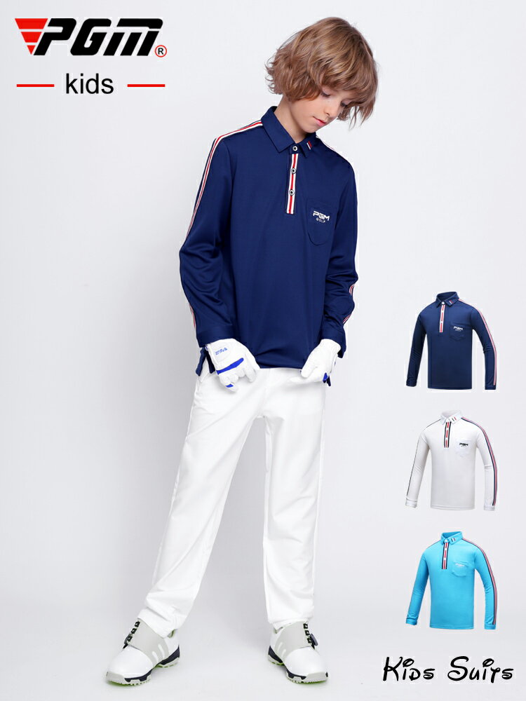 PGM包郵兒童高爾夫衣服長袖T恤男童春夏季青少年高爾夫服裝運動服