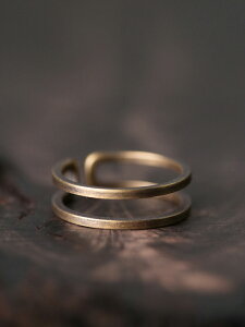 原創銅戒指簡約個性復古啞光質感時尚潮牌飾品指環開口設計男女款