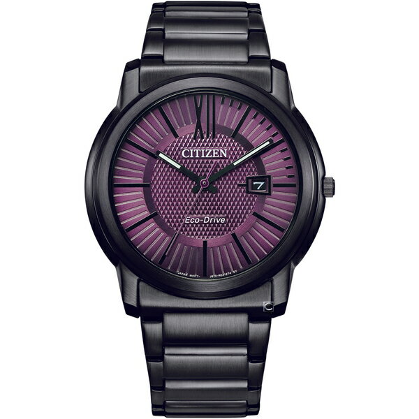CITIZEN 星辰錶 Eco-Drive 光動能時尚紳士錶(AW1217-83X)-42mm-紫面鋼帶【刷卡回饋 分期0利率】【APP下單4%點數回饋】