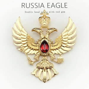 俄羅斯雙頭鷹金屬徽章形車貼3D立體個性小汽車車身裝飾 全館免運