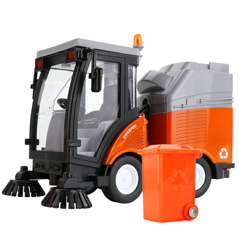 文藝仿真慣性掃地車音樂講故事燈光清掃車帶垃圾桶兒童益智玩具車 4