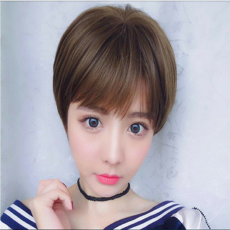 假發女短發 自然逼真斜劉海韓版短直發Bobo帥氣時尚奶奶灰假發套