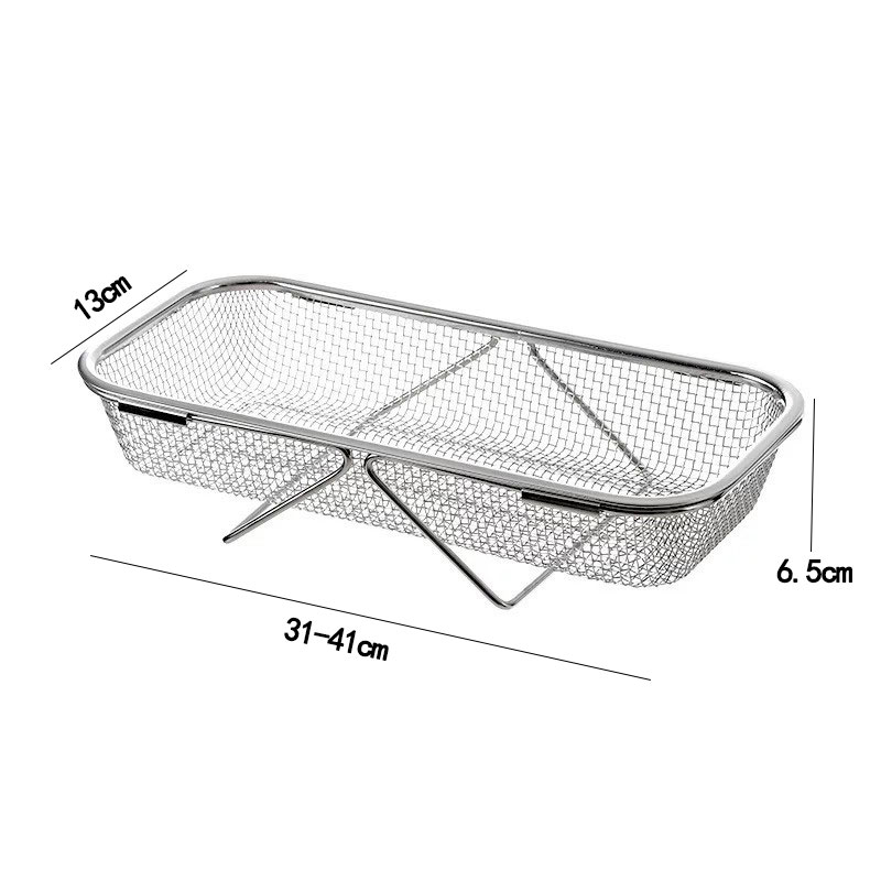 不鏽鋼瀝水盆 不鏽鋼洗菜盆 不鏽鋼水槽瀝水籃廚房水池伸縮洗菜盆瀝水架多功能餐具碗筷瀝水架『TS6671』