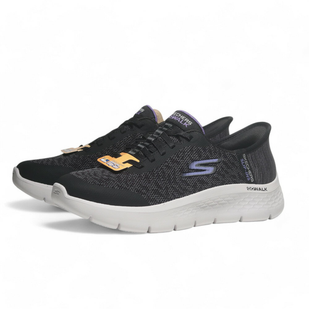 【滿千折百】SKECHERS 休閒鞋 GO WALK FLEX-KAYLEE 黑紫 瞬穿 懶人健走鞋 女 124842WBKLV