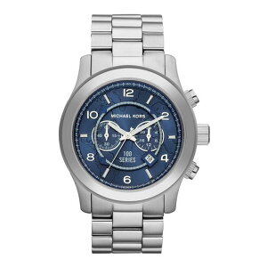 『Marc Jacobs旗艦店』美國代購 MK8314 Michael Kors 銀色藍地球浮雕雙眼計時腕錶｜100%全新正品｜
