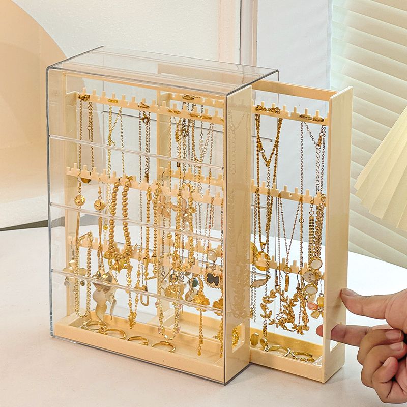黃金首飾收納盒防塵抽拉式防氧化耳釘項鏈戒指展示架桌面高檔輕奢-貼心家居