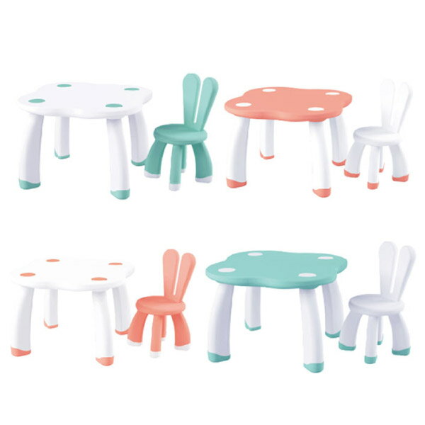 韓國 YAYA 兒童俏皮兔子桌椅組(一桌一椅)兒童桌椅組(4色可選)