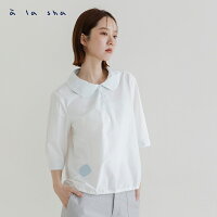 a la sha 五分袖色塊襯衫 a la sha 五分袖色塊襯衫