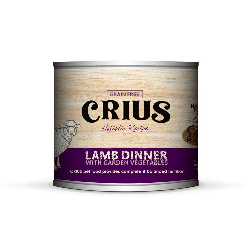 【CRIUS 克瑞斯】天然紐西蘭無穀貓用主食餐罐-牧野羊 175G/24罐