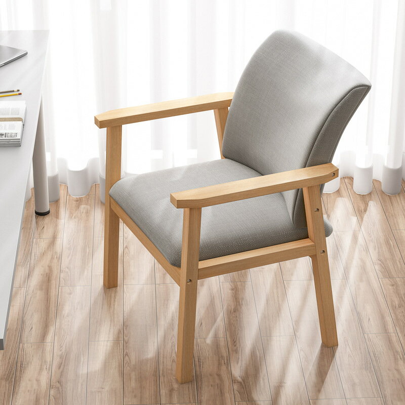【免運】美雅閣| 家用實木椅子現代簡約休閑餐椅簡易曲木北歐書桌椅電腦靠背扶手椅