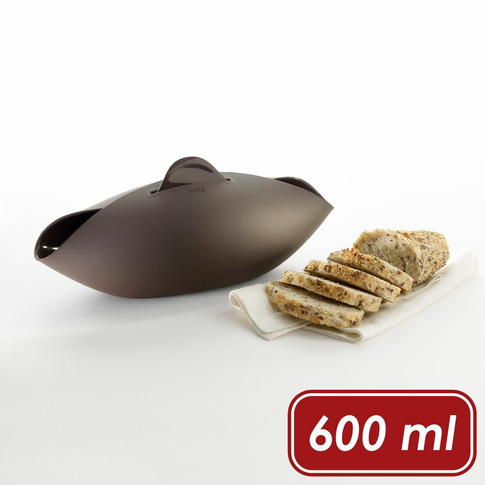 《LEKUE》白金矽膠發酵烘焙碗(棕600ml) | 微波料理 麵包發酵籃