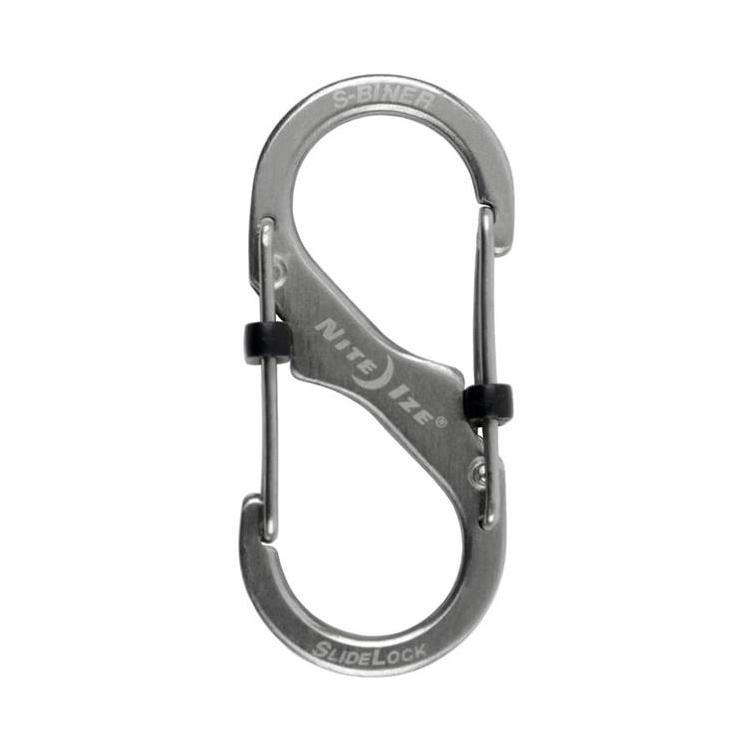 NITE IZE S-Biner SlideLock S型帶鎖不鏽鋼扣環-2號 LSB2-11-R3 不鏽鋼色