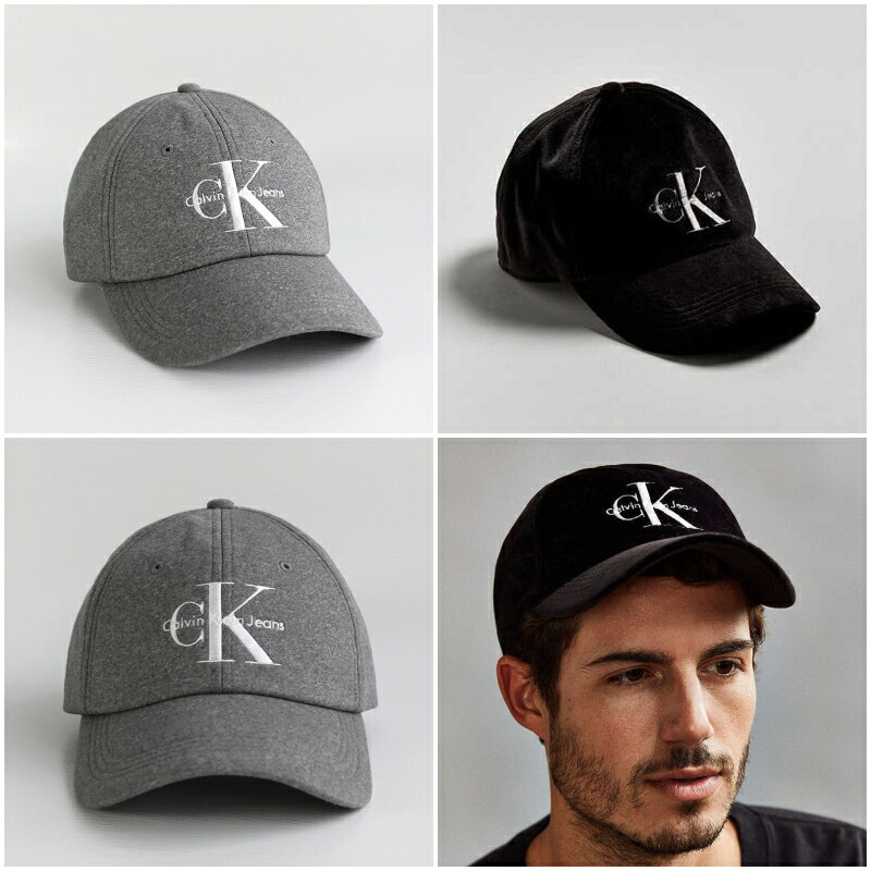 美國百分百【全新真品】Calvin Klein 男 棒球帽 配件 帽子 遮陽帽 CK logo 絨布 灰/黑色 I066