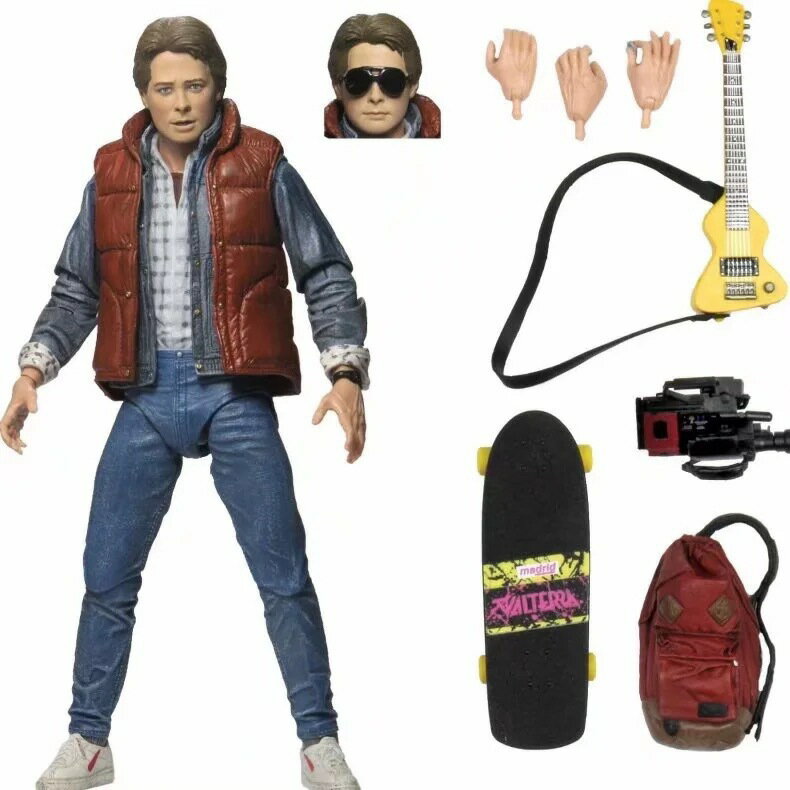 NECA 回到未來 馬丁 滑板 吉他版 7寸 模型 可動人偶 手辦