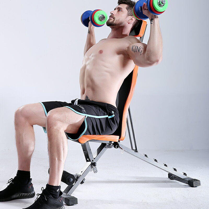 懶人收腹機 提臀健腹器 健身器材 仰臥板啞鈴凳多功能仰臥起坐板腹肌健身器材可折疊健身椅臥推凳『KLG0530』