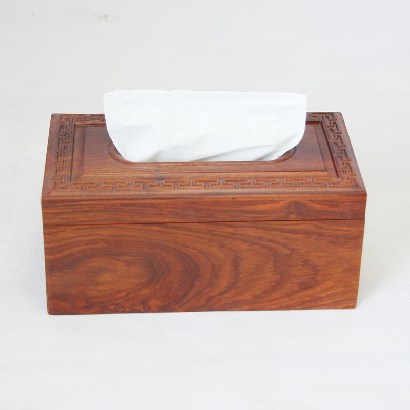 越南花梨木浮雕雕花鏤空紙巾盒 大號紅木復古中式客廳家用抽紙盒