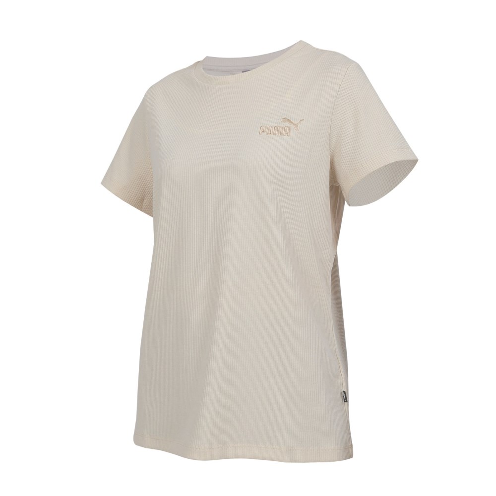 PUMA 女基本系列羅紋短袖T恤(歐規 休閒 上衣 慢跑 運動「68149987」≡排汗專家≡