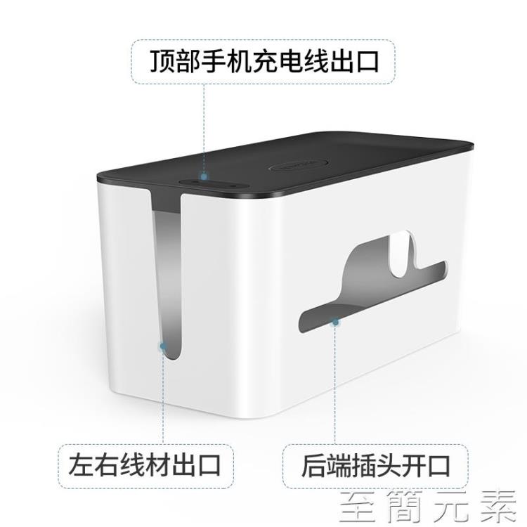 集線盒 綠聯排插電線路由器盒子收納盒大座板桌面充電源數據線整理集線盒【林之舍】