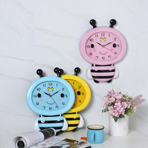 新品可愛卡通兒童房鐘表創意臥室客廳時尚掛鐘小蜜蜂A15511