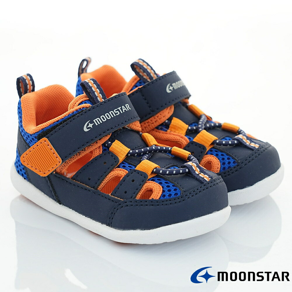 日本月星Moonstar頂級機能童鞋-2E護趾健康學步涼鞋(寶寶段)3875深藍12.5~15cm(新品) 1