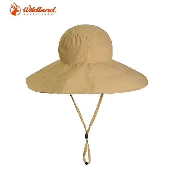 《台南悠活運動家》Wildland 荒野 W1073-83 中性抗UV可摺遮陽大圓盤帽 白卡其