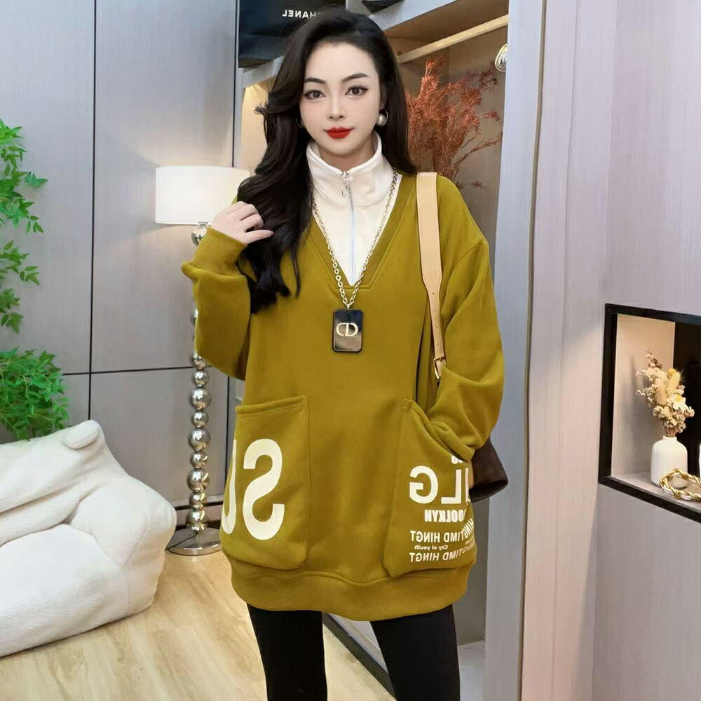 ＊ORead＊假兩件立領加絨加厚拉鍊衛衣(2色M~4XL)【限定加碼✿全館滿額再折】