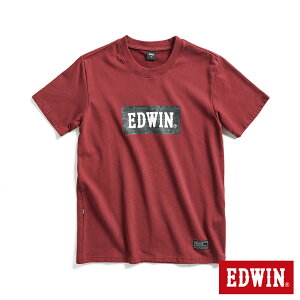 EDWIN EDGE系列 跑車BOX LOGO立體印花短袖T恤-男款 朱紅色