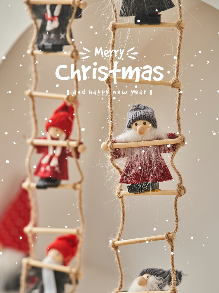 圣誕樹上裝飾圣誕老人小飾品掛件圣誕節家用氛圍場景布置掛飾配件 文藝男女