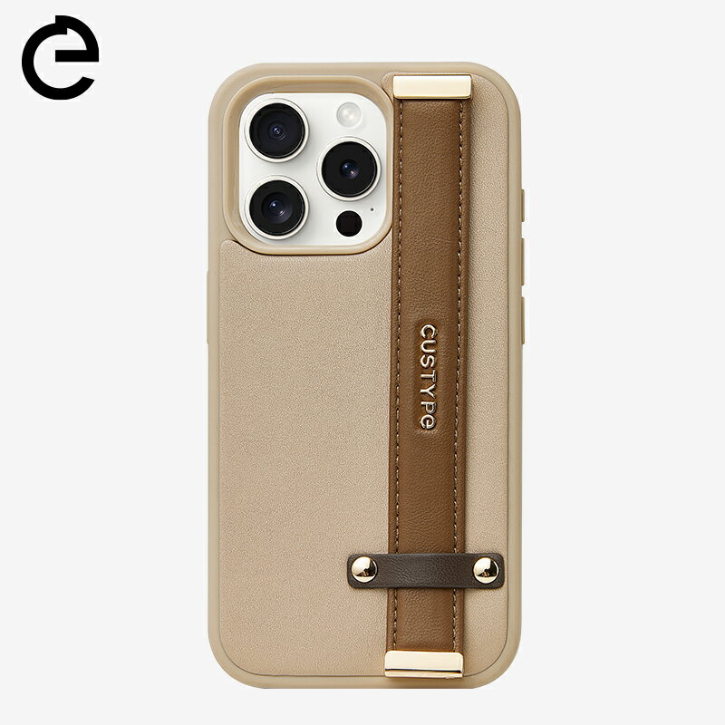 Custype適用於蘋果16ProMax手機殼高階感小眾防摔設計美拉德輕奢皮質iPhone15手腕帶支架女新款14保護套