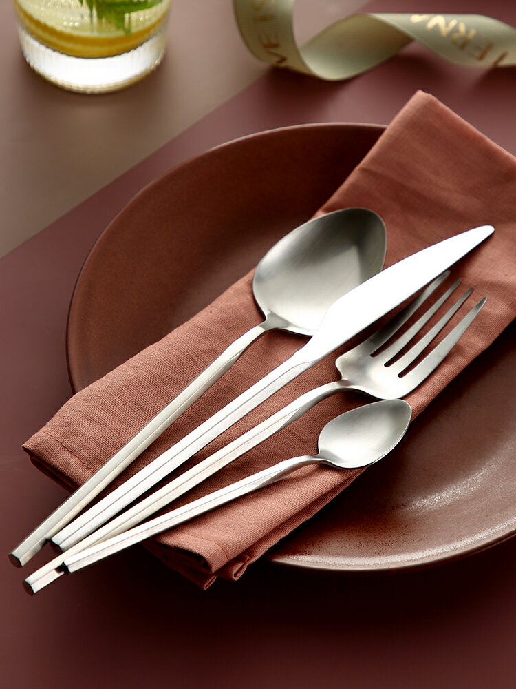 304不銹鋼刀叉套裝西餐餐具 家用牛排刀叉勺三件套餐叉