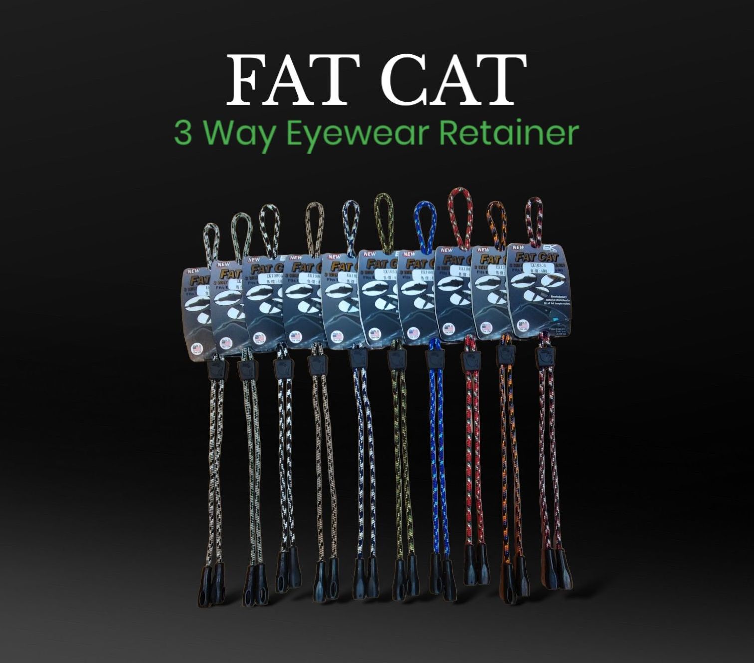 《美國 EK》Fat Cat 3-Way 三向/三用眼鏡帶 (多色可選)